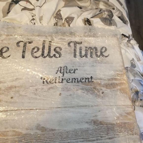 How Retirees Tells Time Farmhouse Chic Wooden White Washed Wall Decor New - Picture 6 of 10